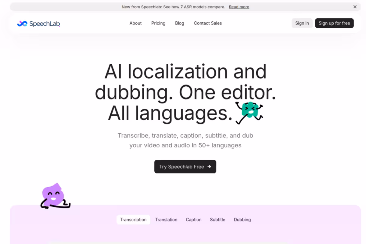 Speechlab homepage screenshot