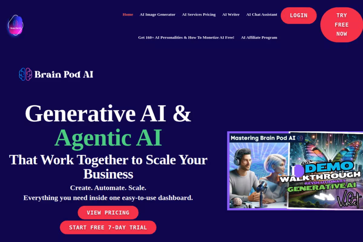 Generative AI & Agentic AI That Work To Scale Your Business homepage screenshot