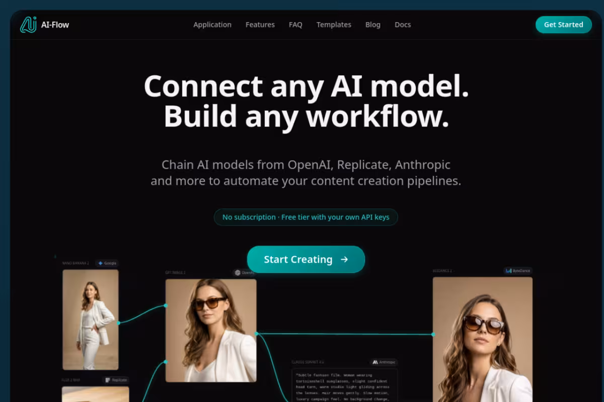 AI-Flow homepage screenshot