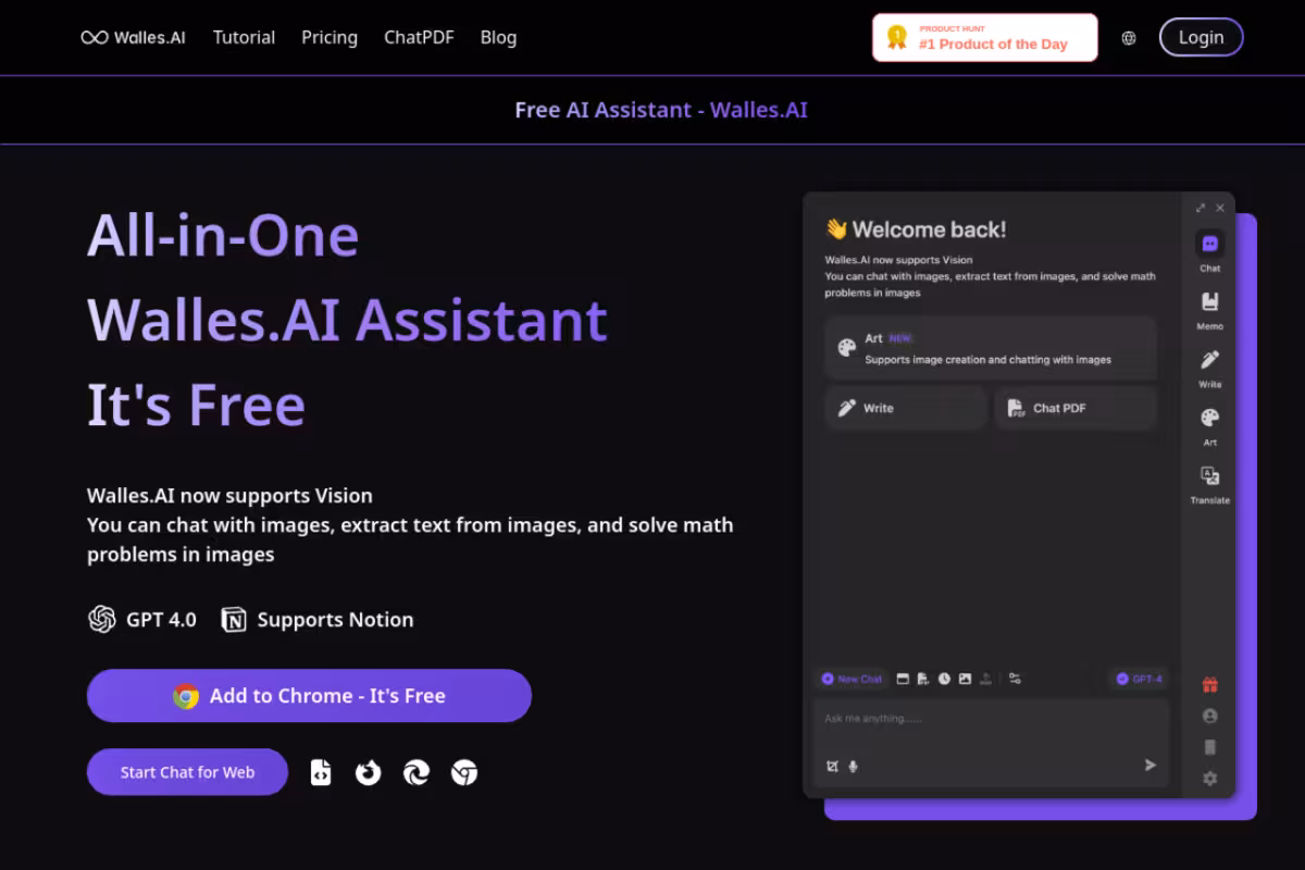 Walles.AI homepage screenshot