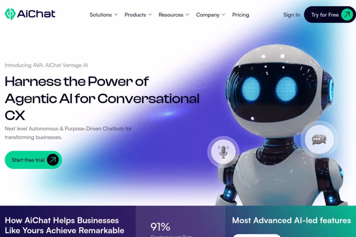 AiChat homepage screenshot