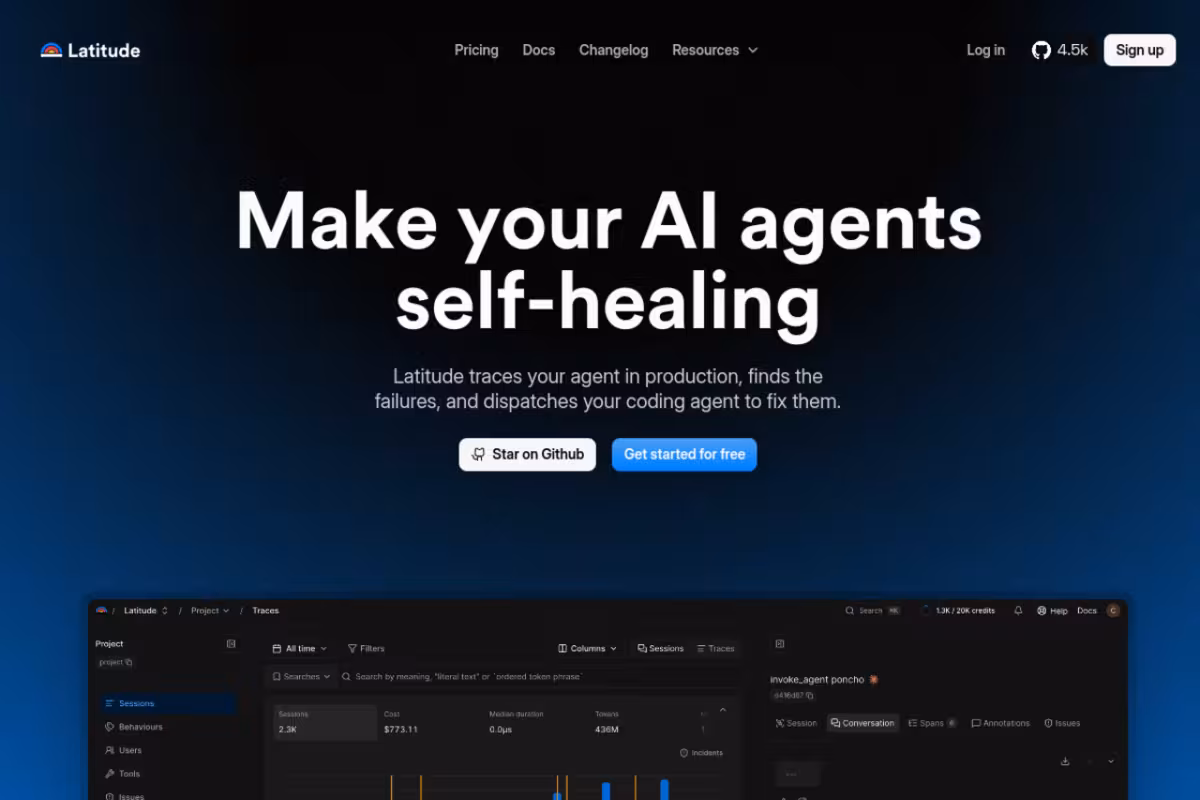 Latitude homepage screenshot