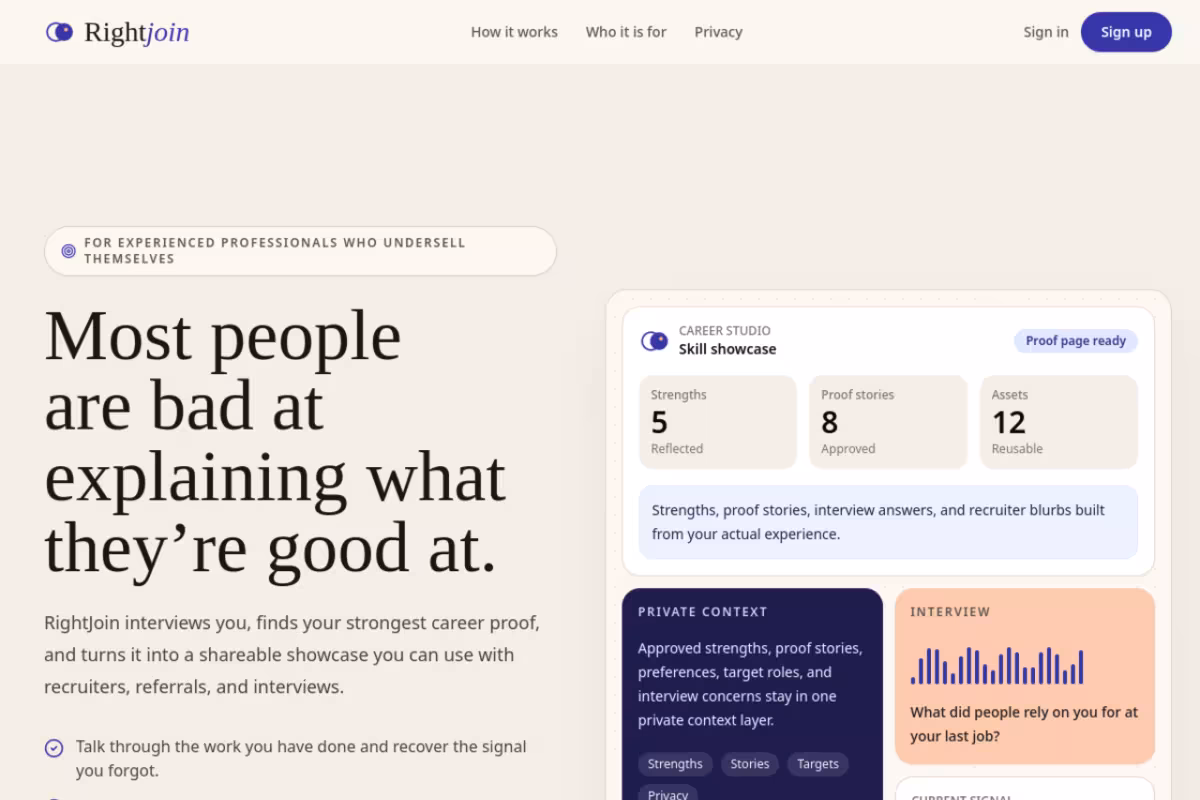 RightJoin homepage screenshot
