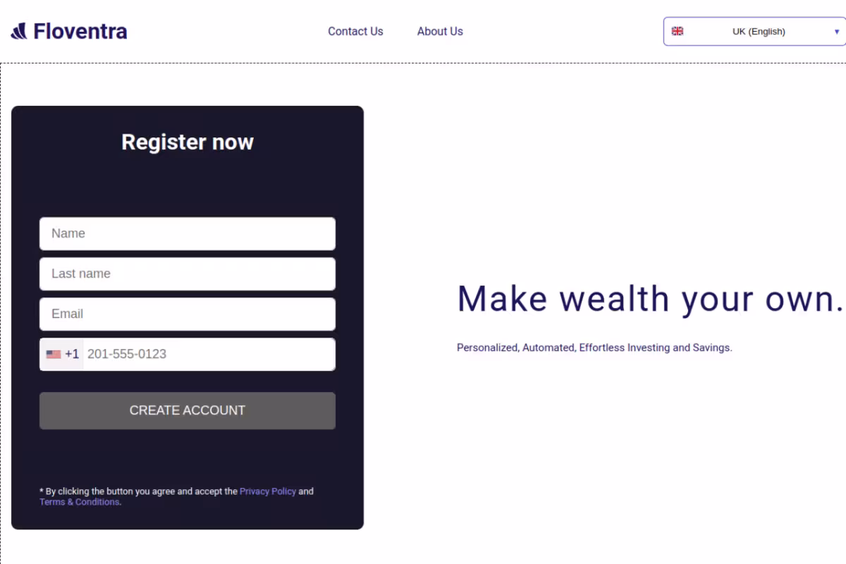 Floventra homepage screenshot
