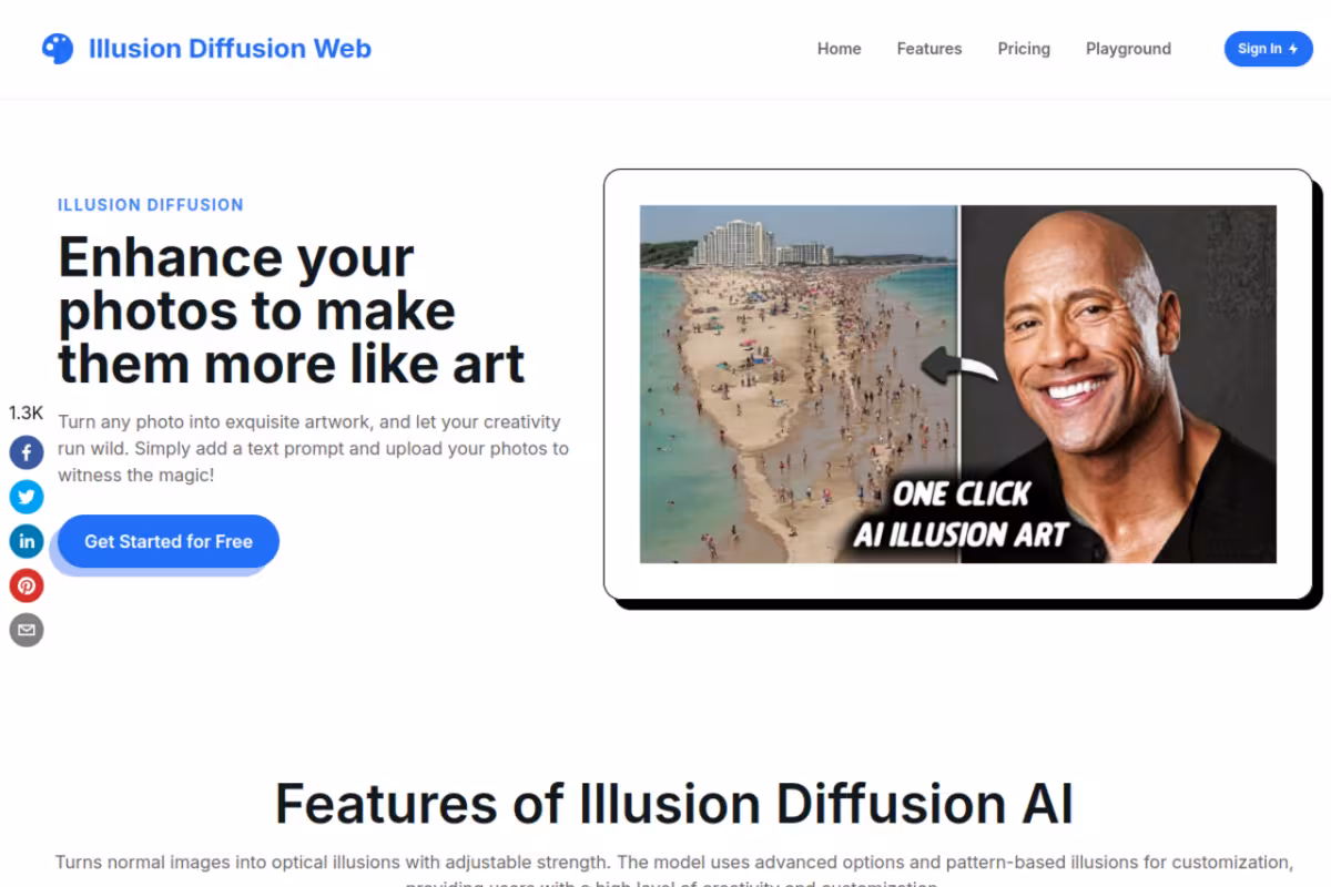 Illusion Diffusion homepage screenshot