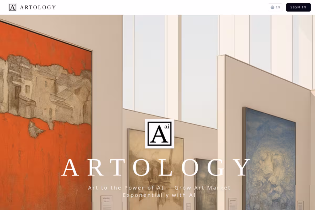 Artology homepage screenshot
