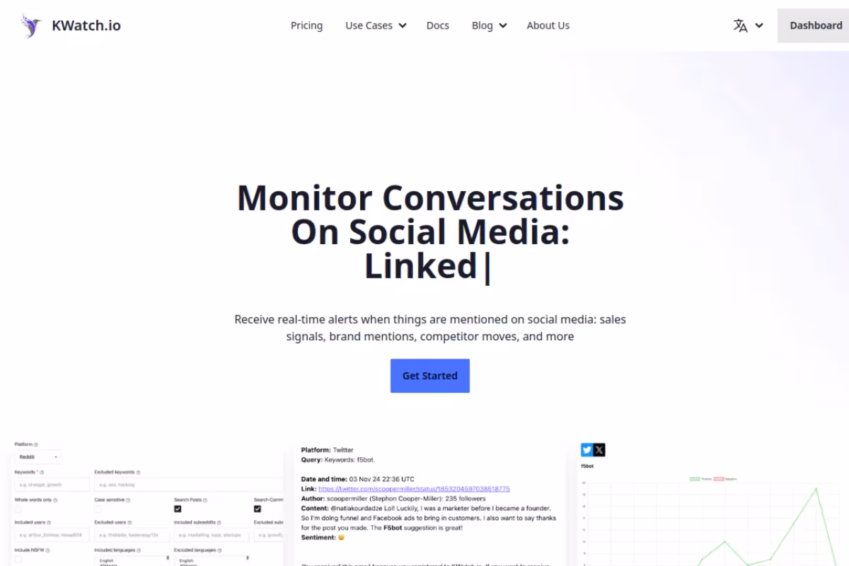 Monitor Conversations On Social Media homepage screenshot