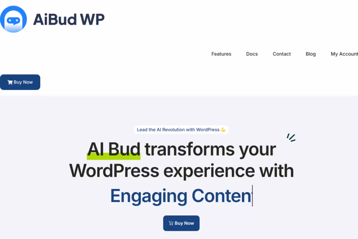 AI Bud homepage screenshot