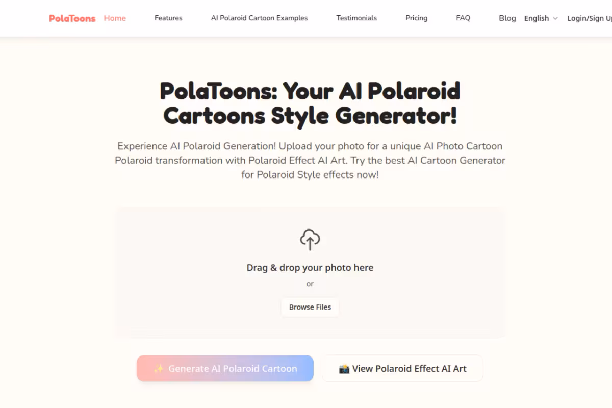 PolaToons homepage screenshot