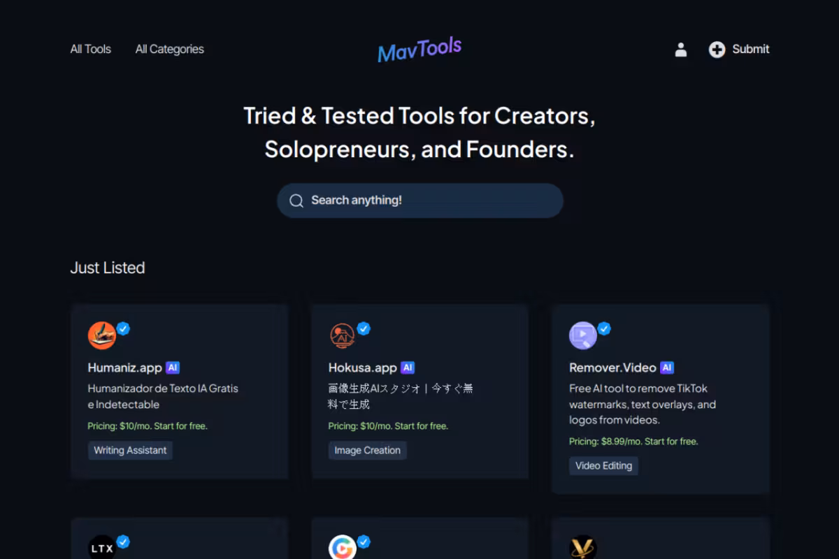 Battle-Tested SaaS, Apps, and AI Tools For Your Business homepage screenshot
