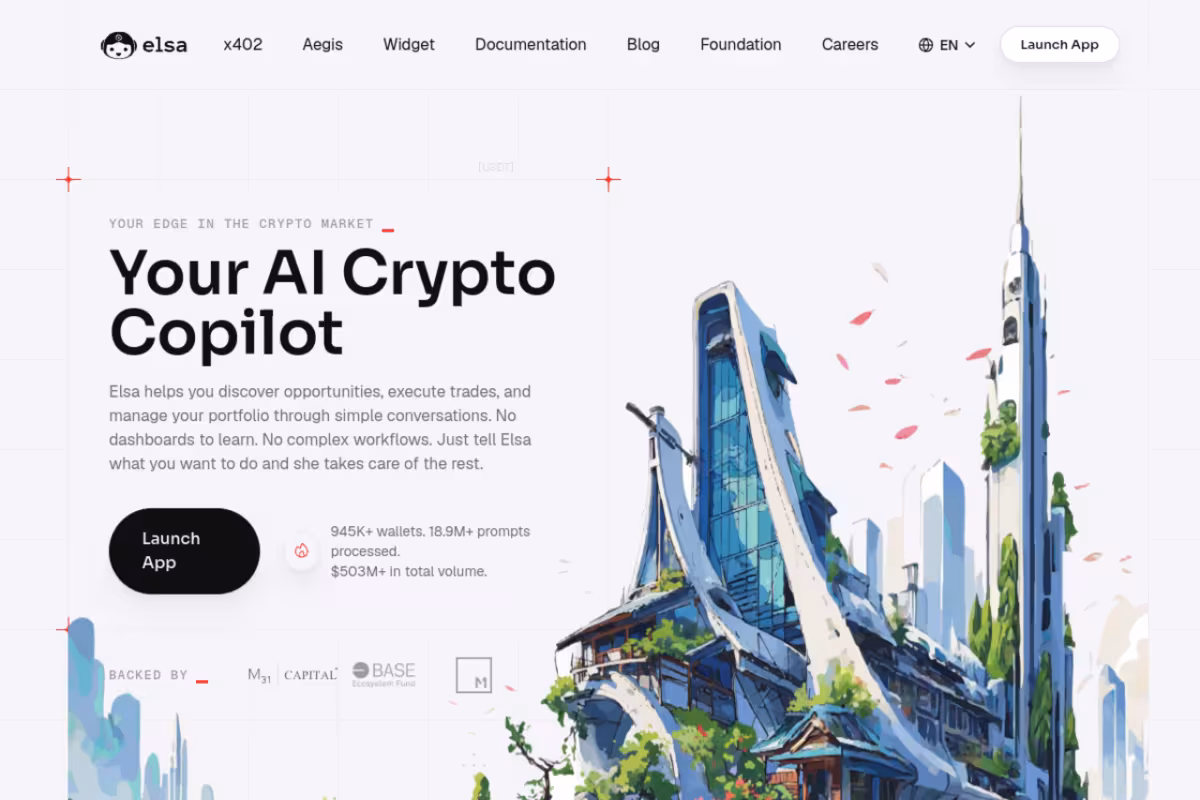 Elsa homepage screenshot