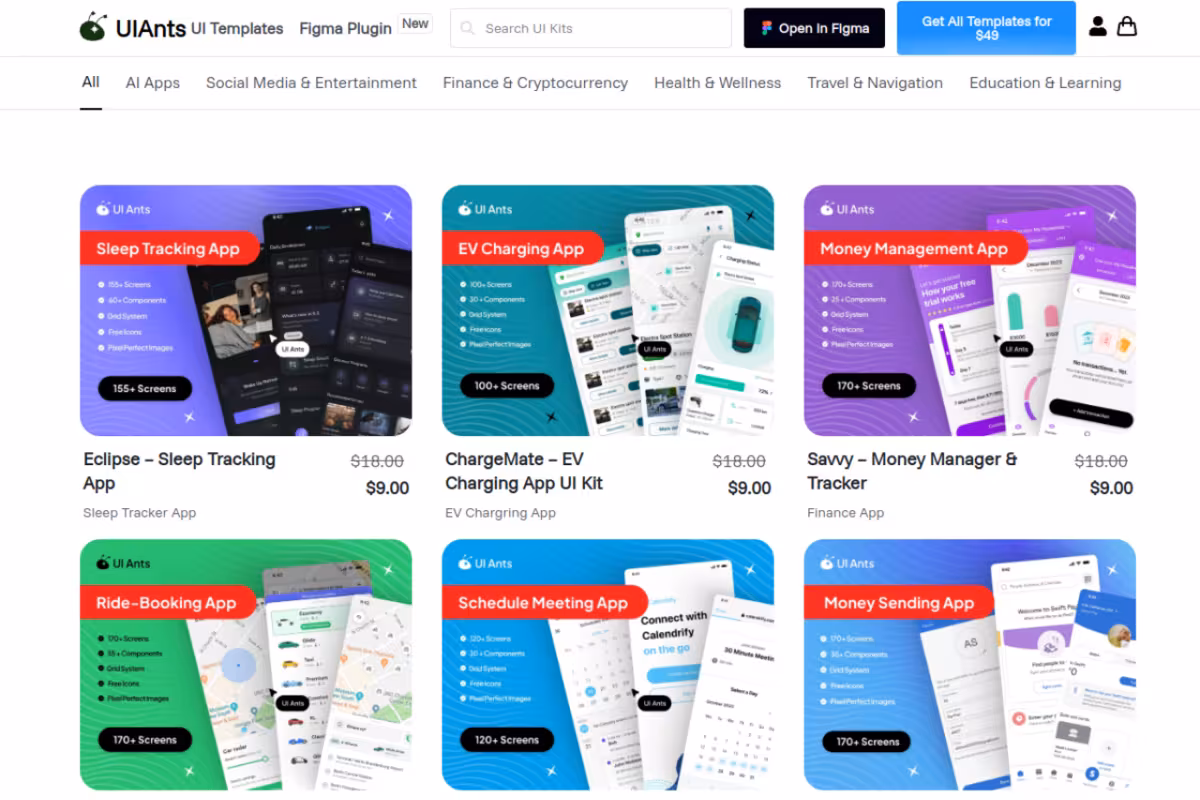 Ui Templates homepage screenshot