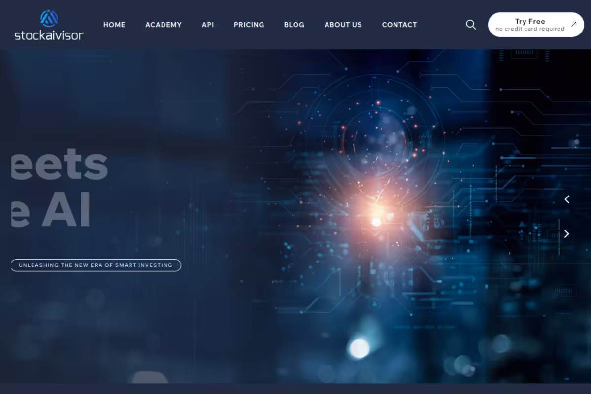 Stockaivisor homepage screenshot