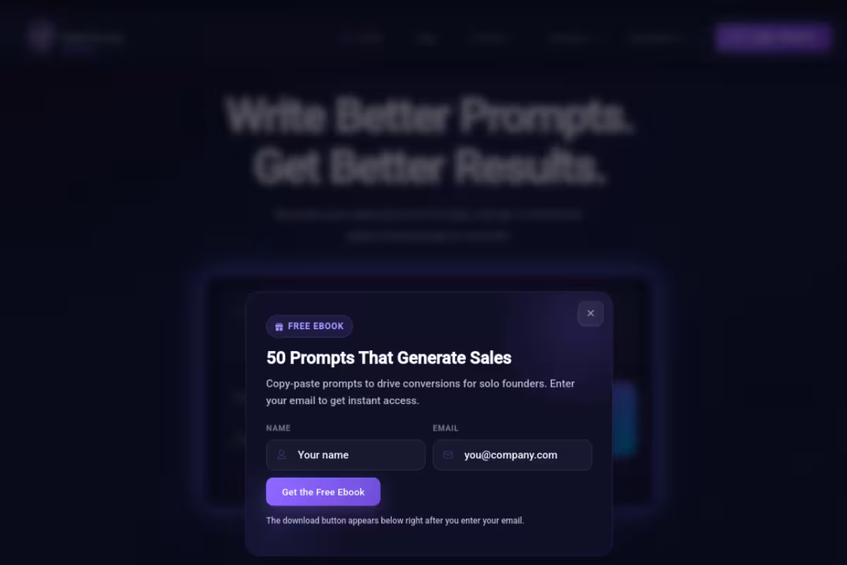 Chat Prompt Genius homepage screenshot