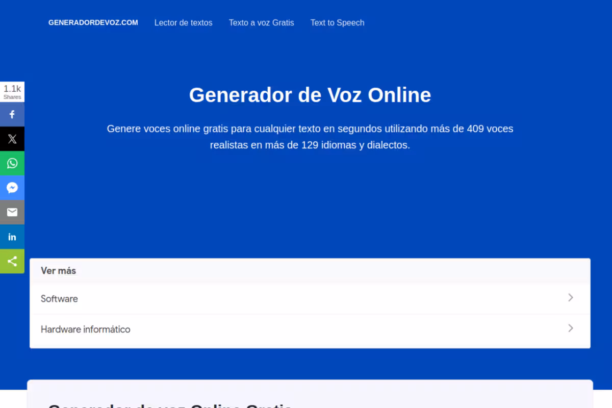 Generador de Voz Online Gratis ❤️ homepage screenshot