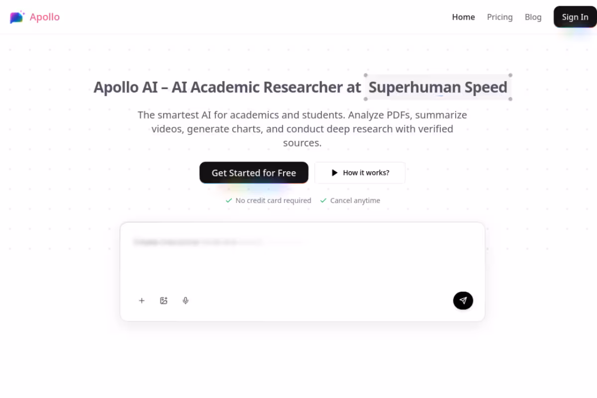 Apollo AI homepage screenshot