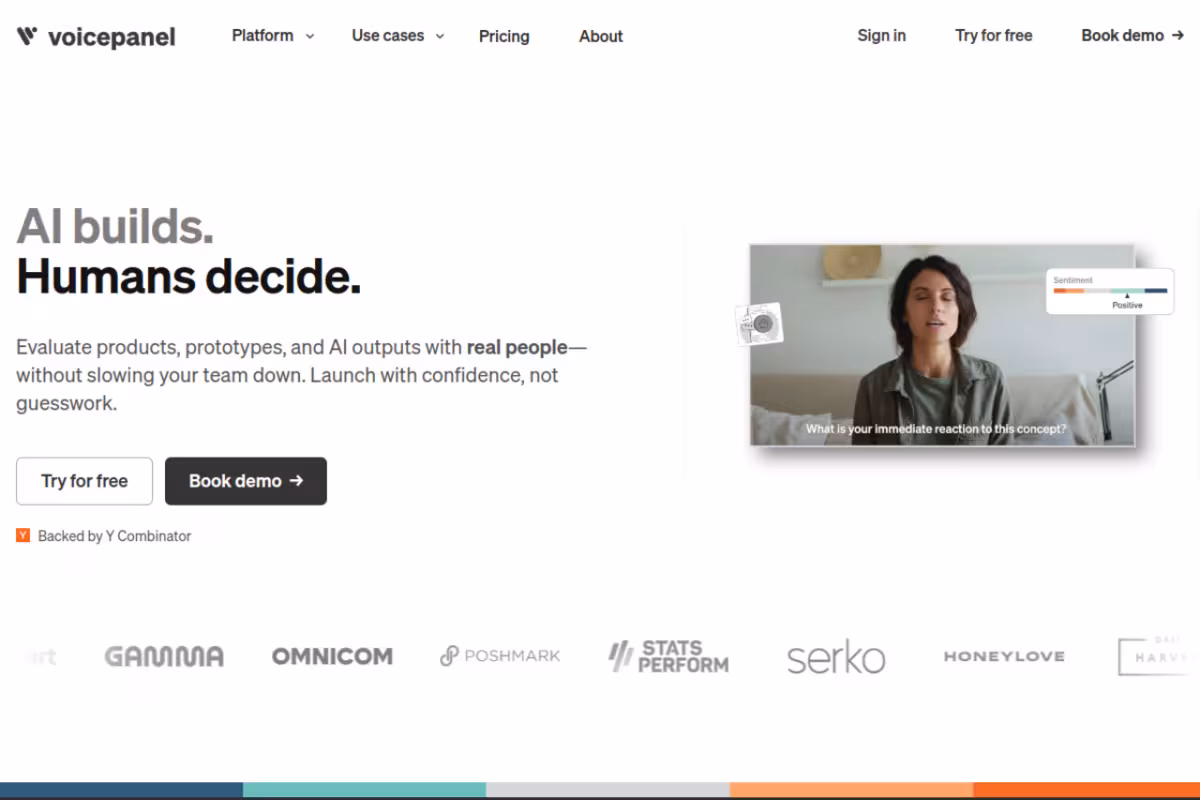Voicepanel homepage screenshot