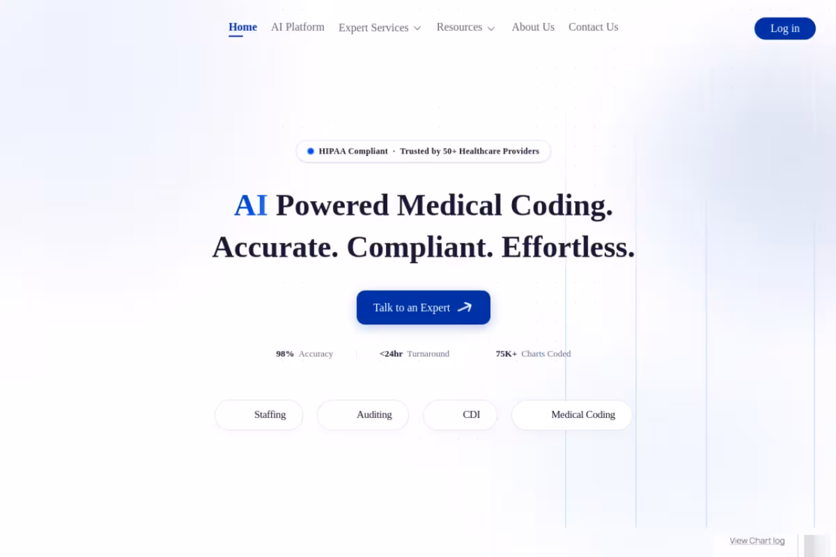 MediCodio homepage screenshot
