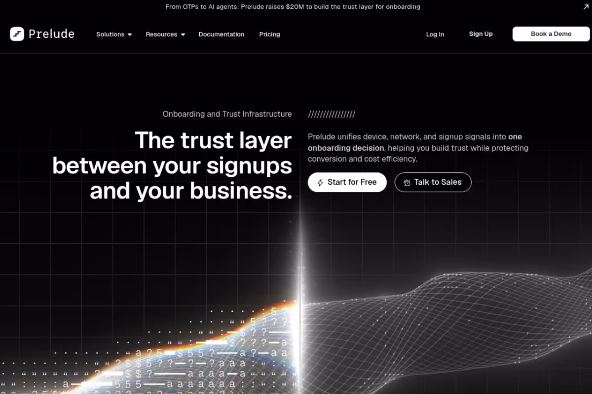 Prelude homepage screenshot