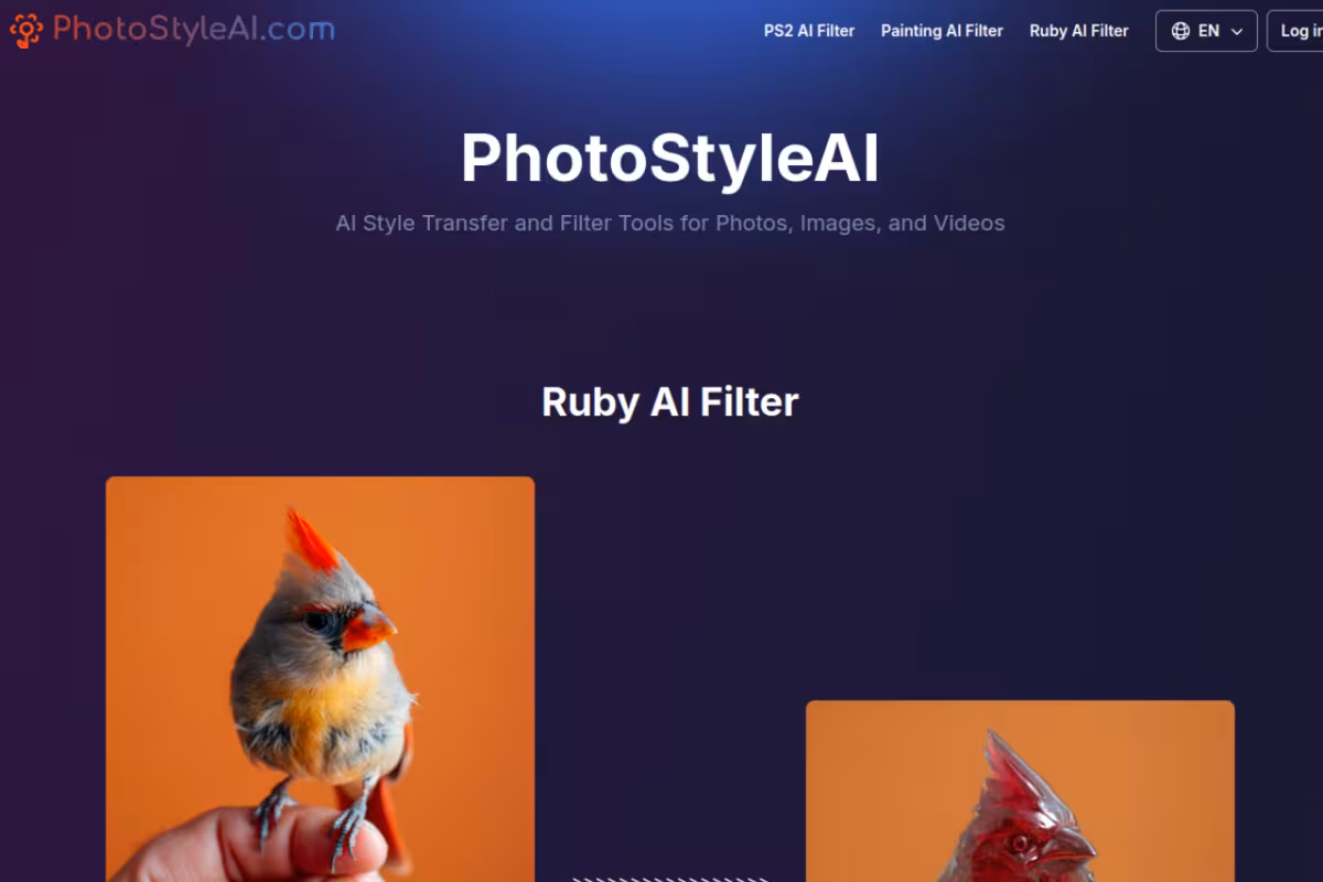 AI Style Transfer and Filter Tools for Photos, Images, and Videos homepage screenshot