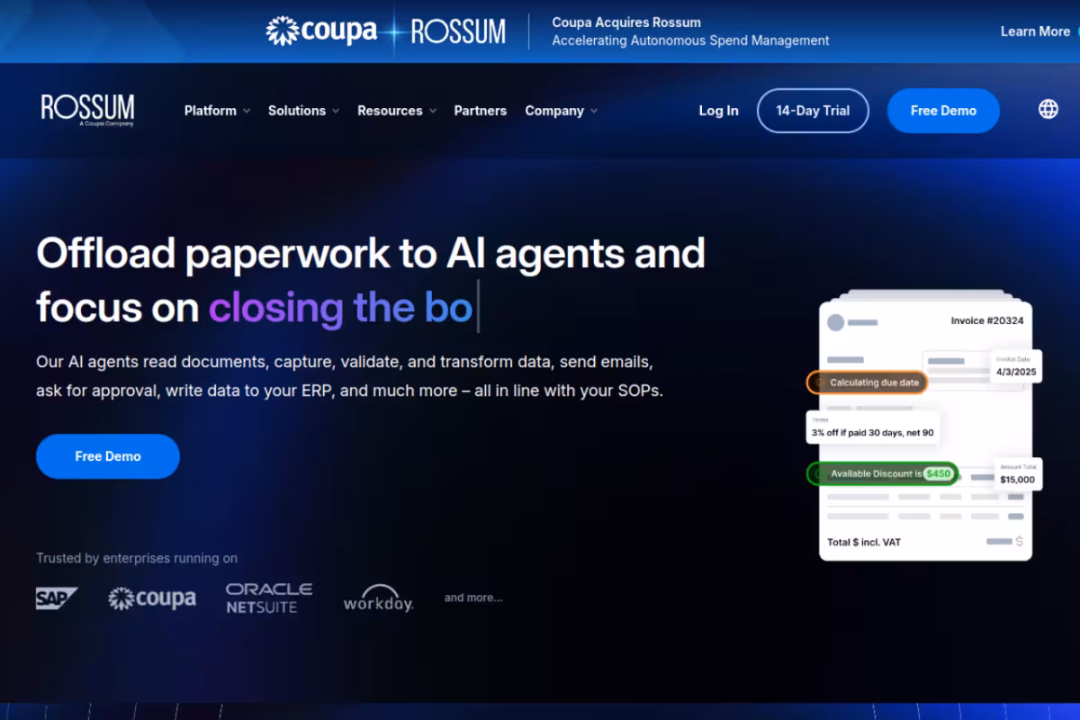 Offload paperwork to AI agents homepage screenshot