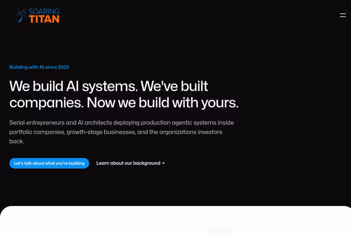 Soaring Titan homepage screenshot