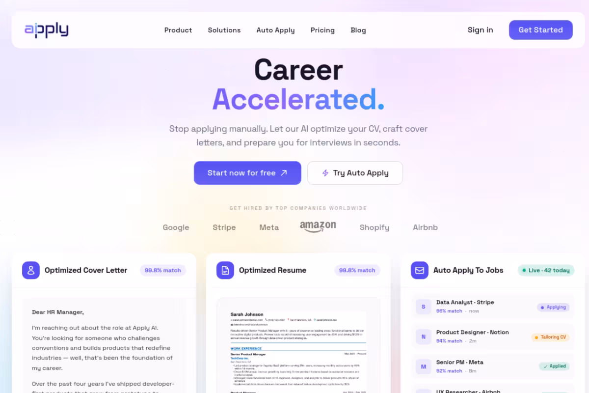 Apply AI homepage screenshot