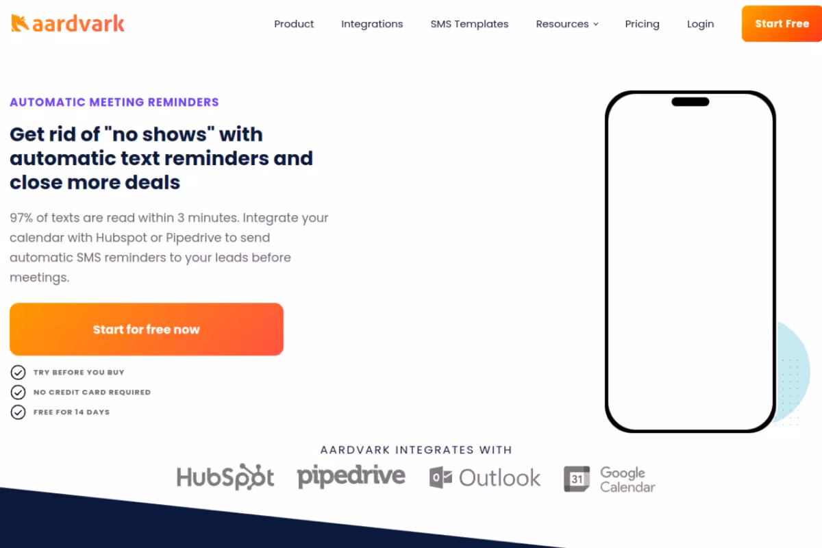 Aardvark homepage screenshot