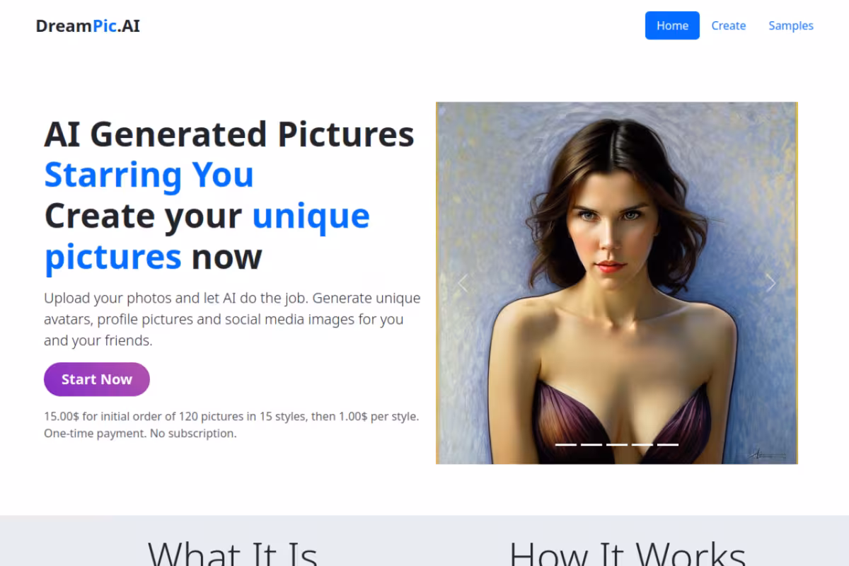 DreamPic.AI homepage screenshot
