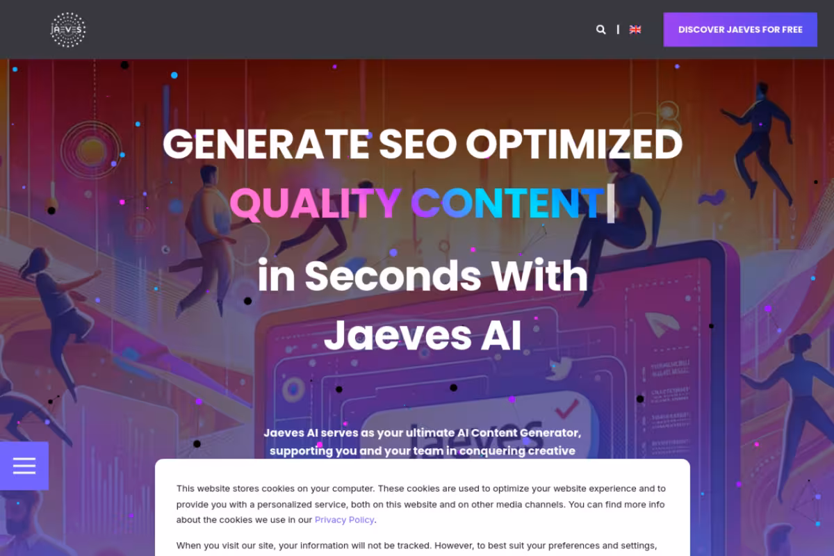 Jaeves AI homepage screenshot