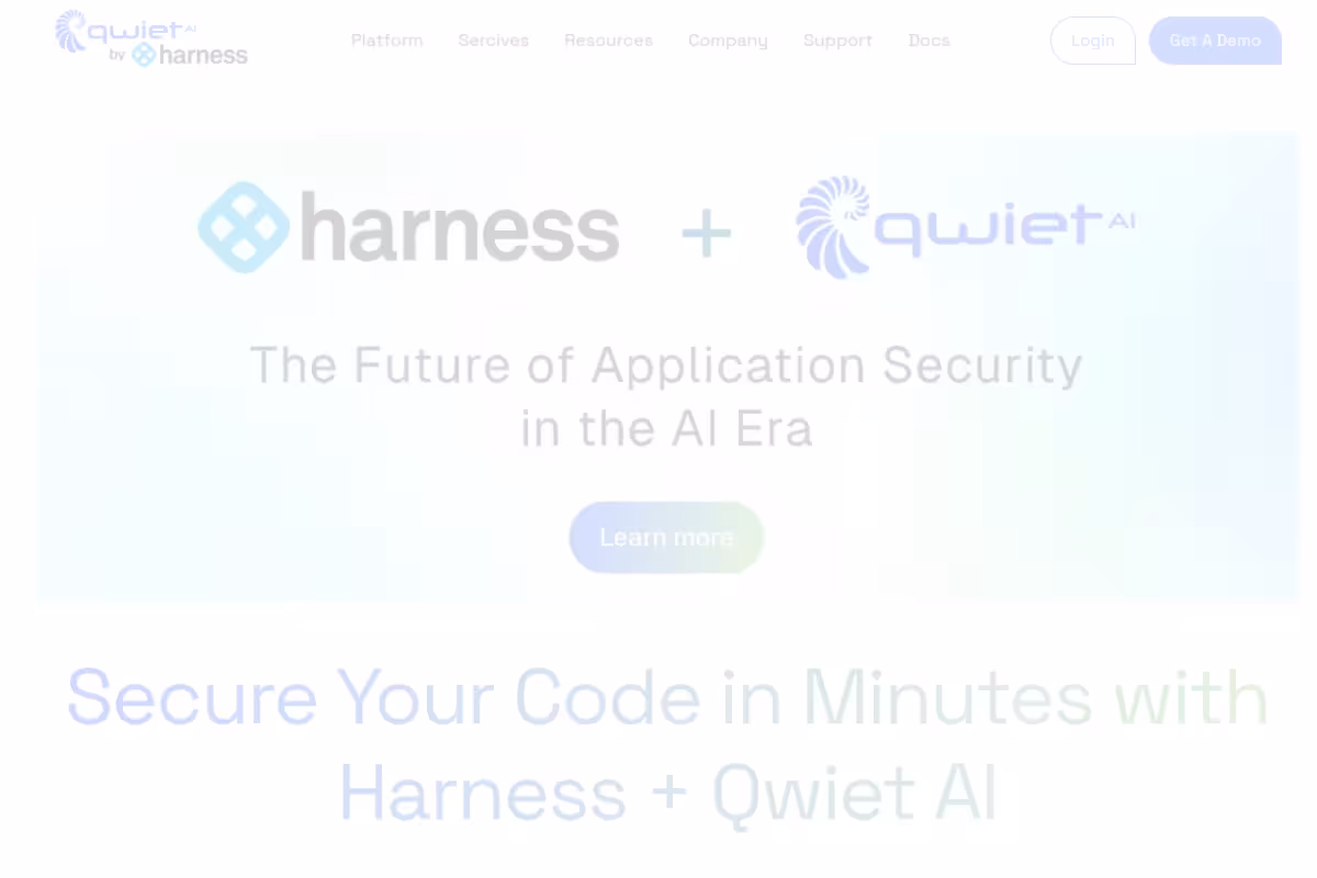 Qwiet AI by Harness homepage screenshot
