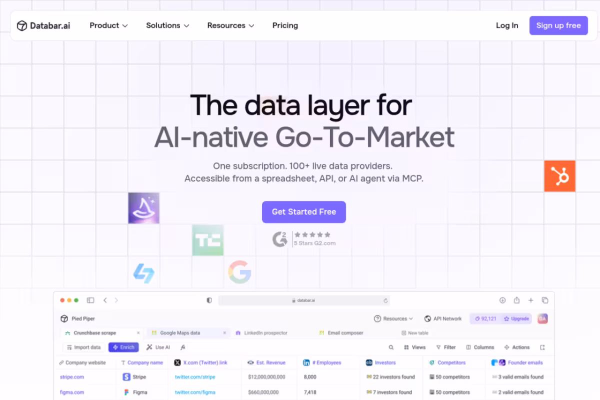Databar.ai homepage screenshot