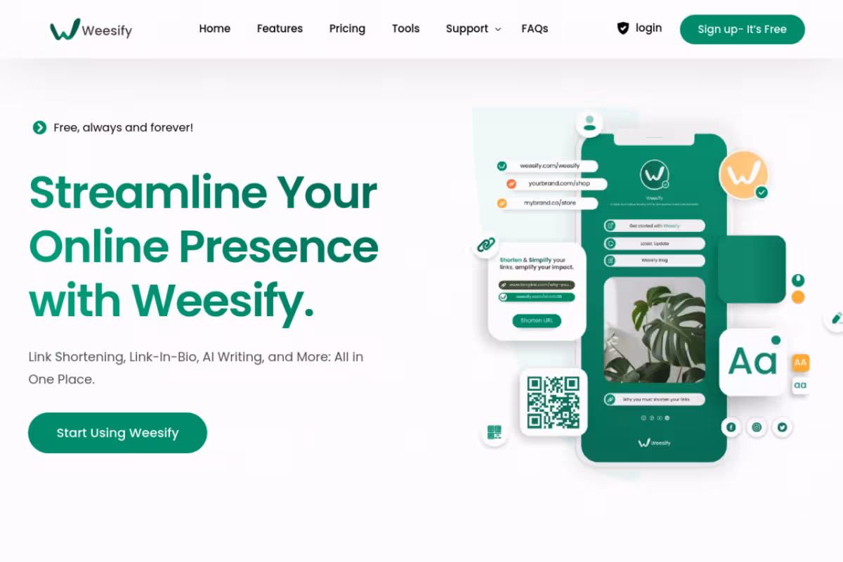 Weesify homepage screenshot