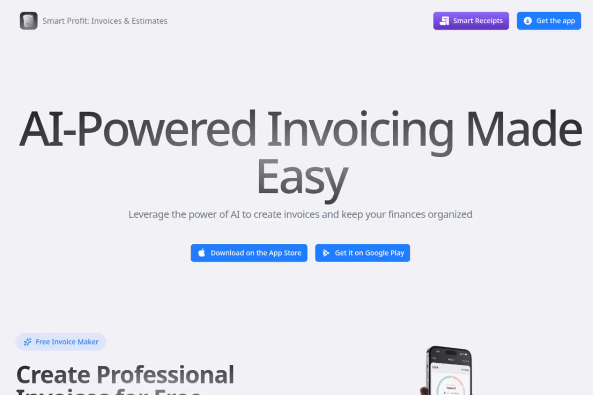 Smart Profit homepage screenshot