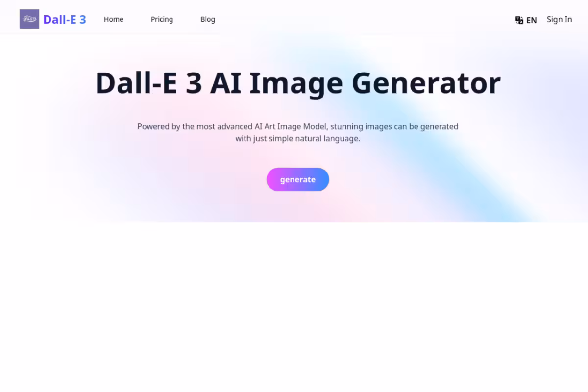 Try Dalle 3 Free Online-Dall-E 3 AI Image homepage screenshot