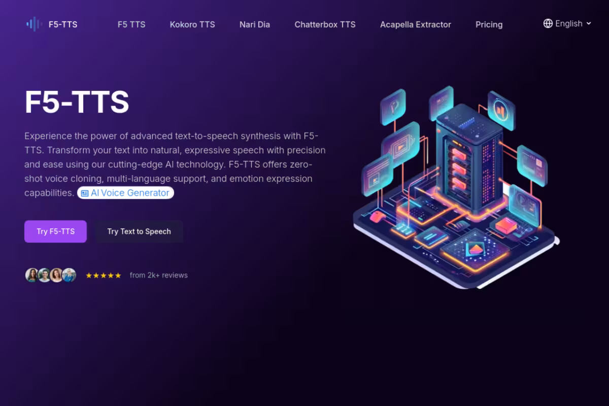 F5-TTS homepage screenshot