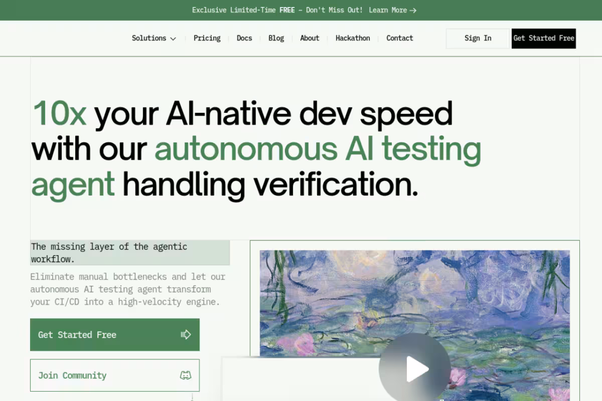 TestSprite homepage screenshot