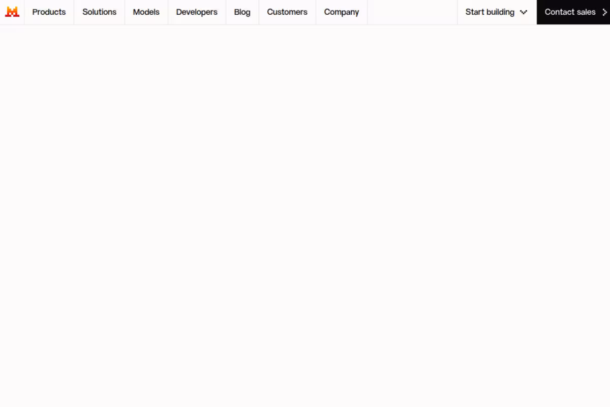 Mistral AI homepage screenshot