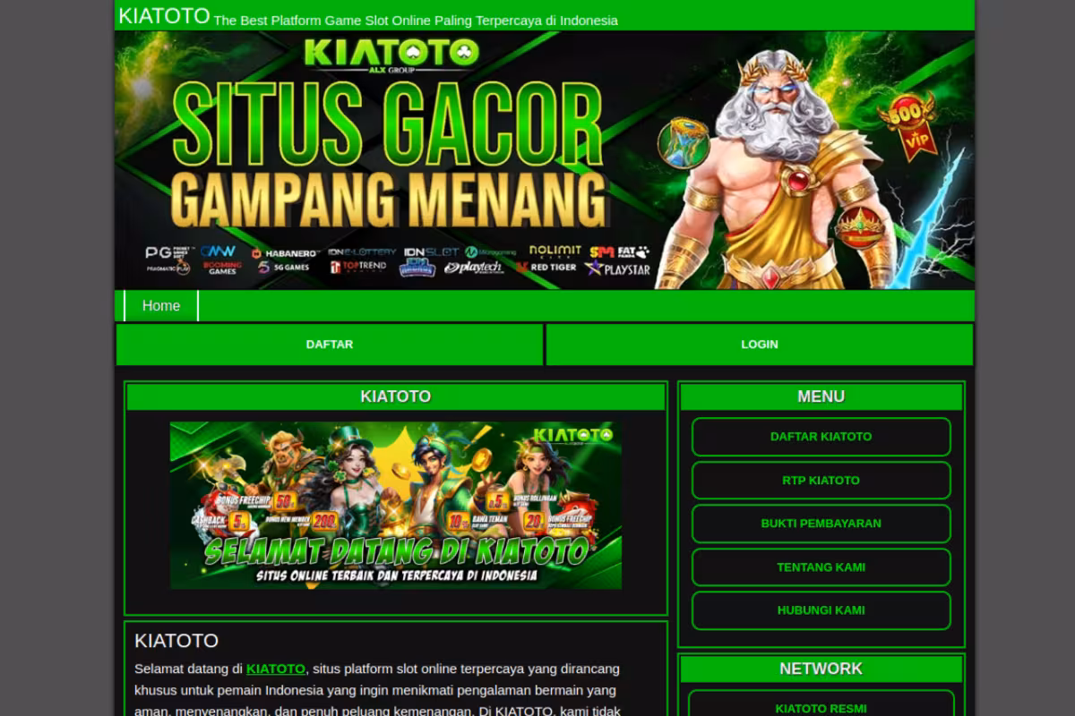KIATOTO > Kenapa Pemain Slot Online Sering Kembali Lagi Setelah Mencoba Bermain di Sini? homepage screenshot