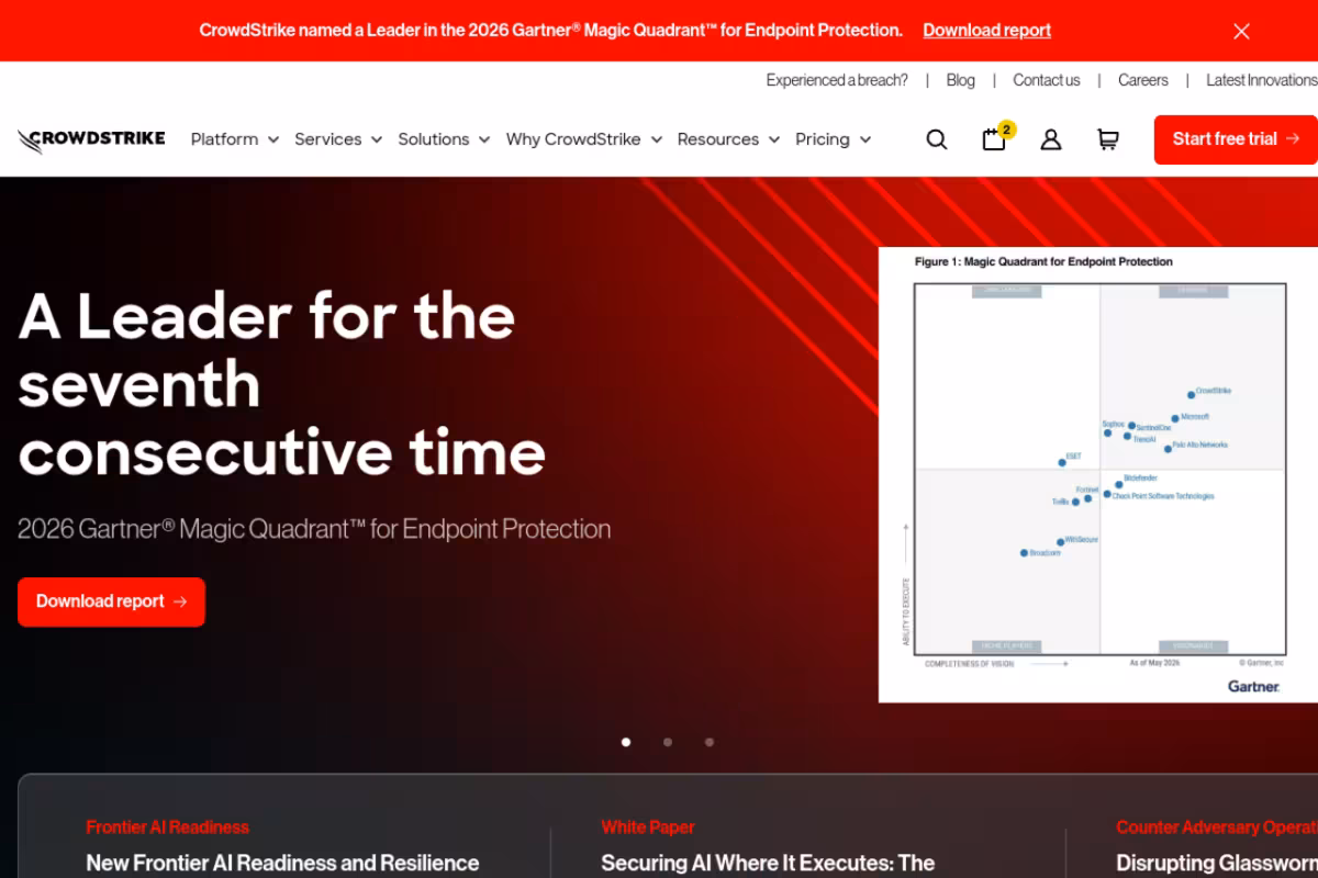 CrowdStrike homepage screenshot