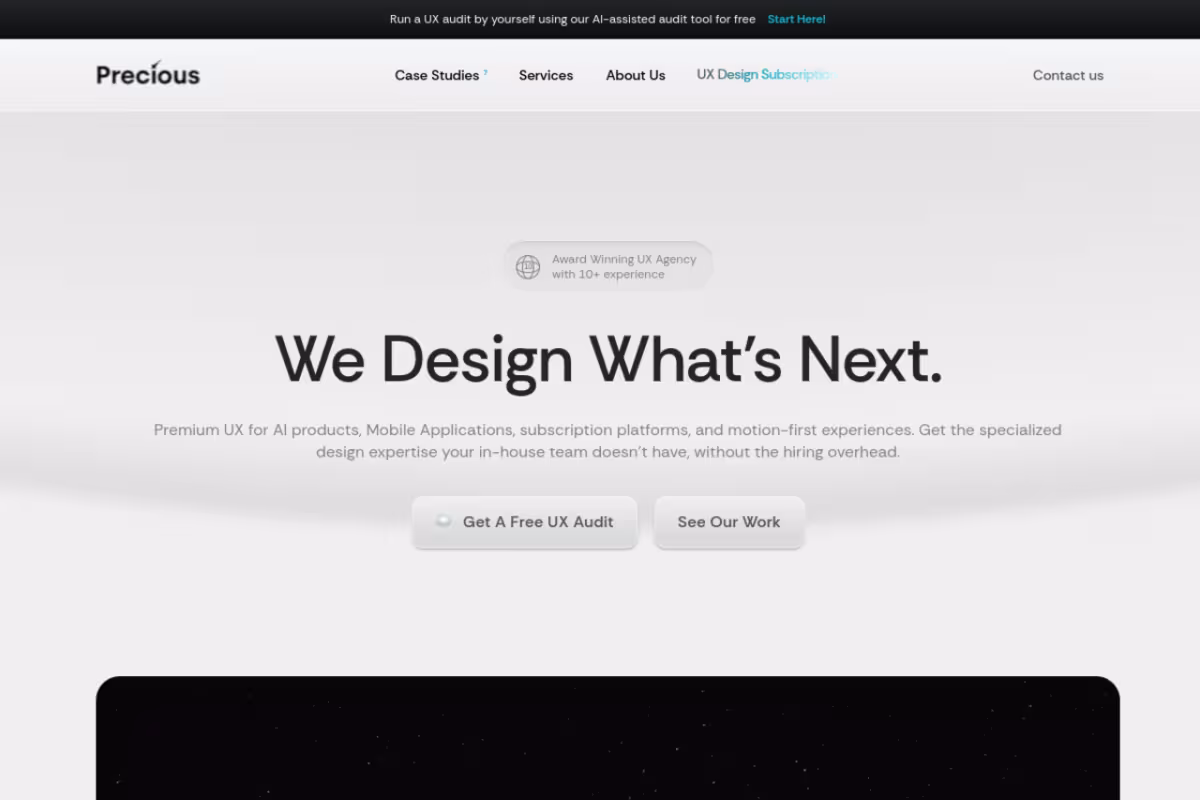 Precious Studio homepage screenshot