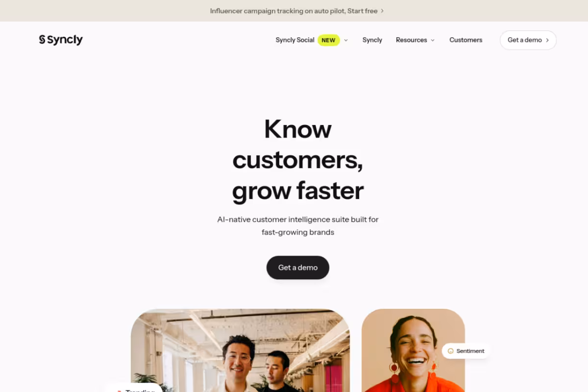 Syncly homepage screenshot