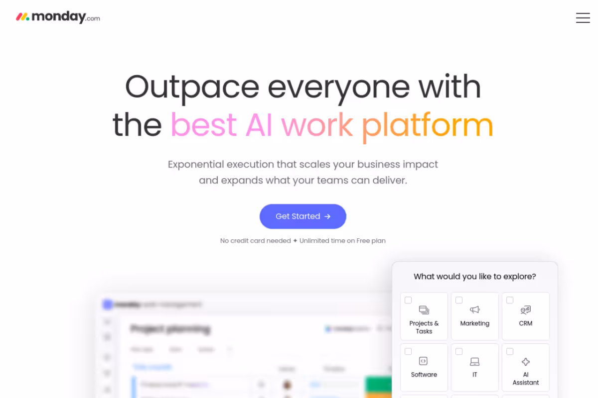 Monday.com homepage screenshot