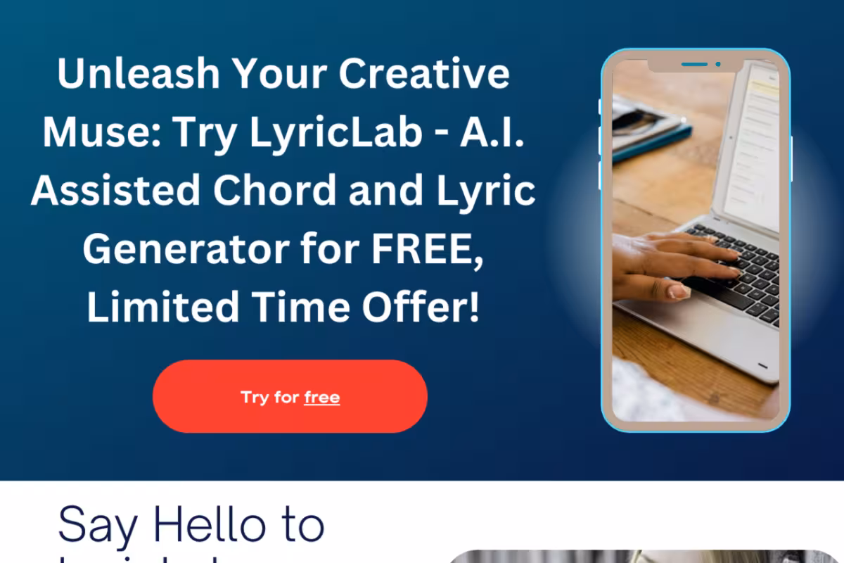 LyricLab homepage screenshot
