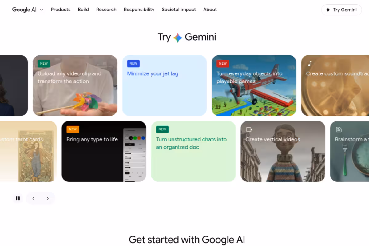 Google AI Education homepage screenshot