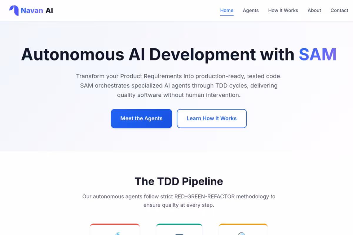 Navan AI homepage screenshot