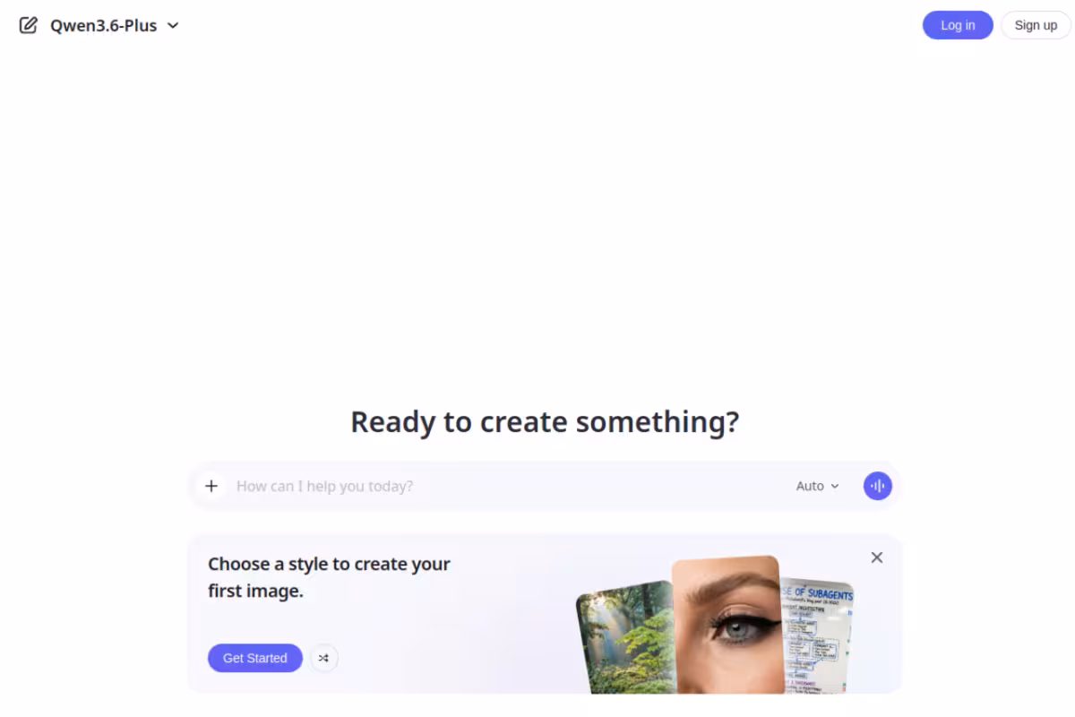 Qwen Chat homepage screenshot