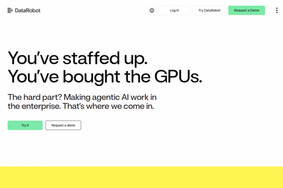 DataRobot homepage screenshot