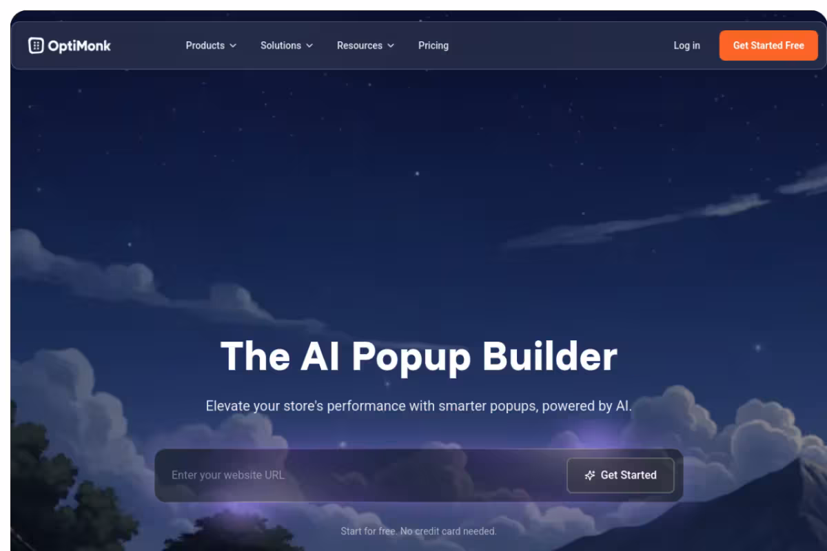 OptiMonk homepage screenshot