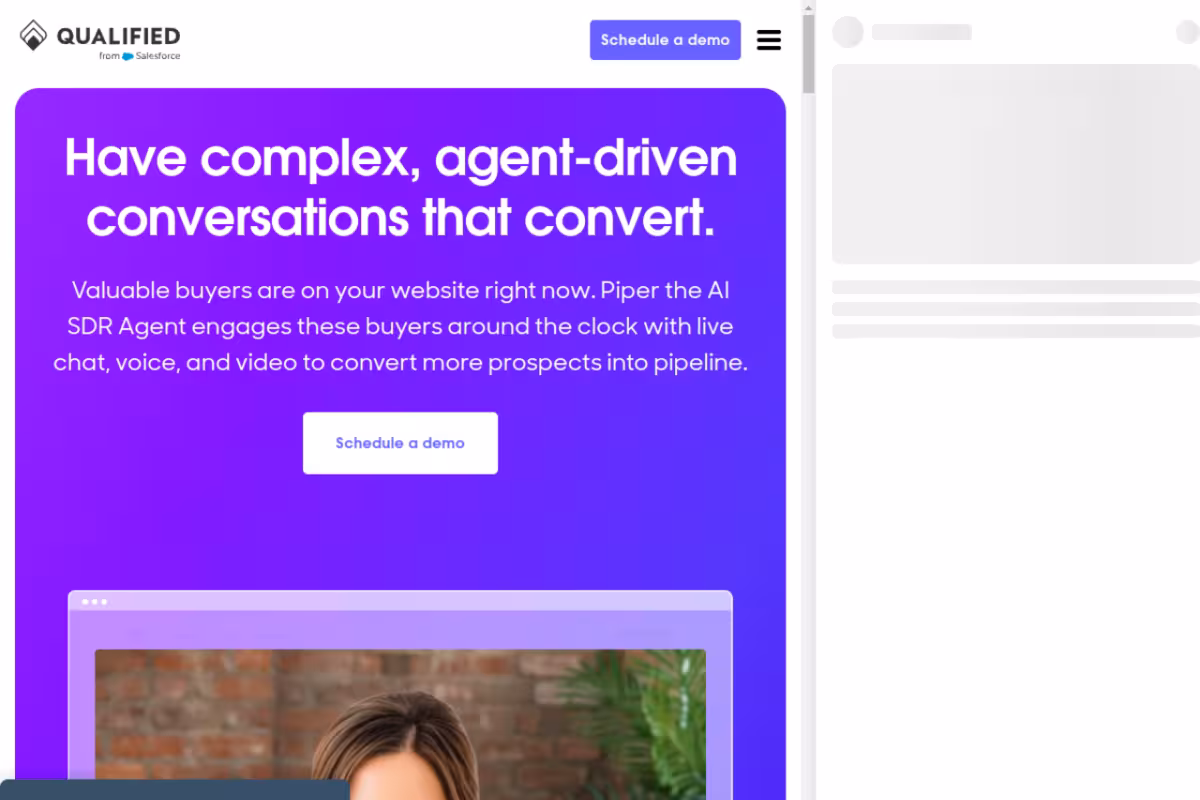 Qualified homepage screenshot